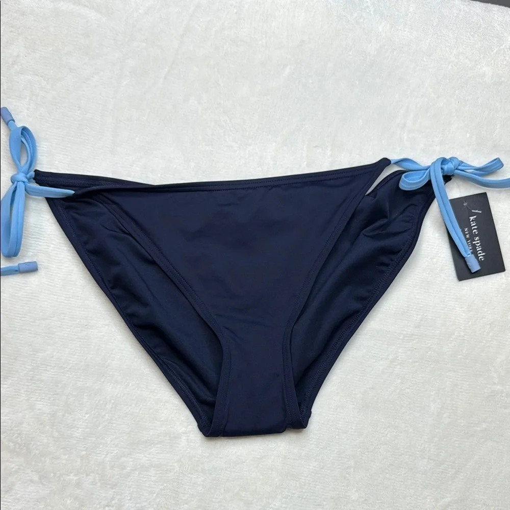 Kate Spade ♠️ Navy Blue String Bikini Bottom- Size Large- NWT